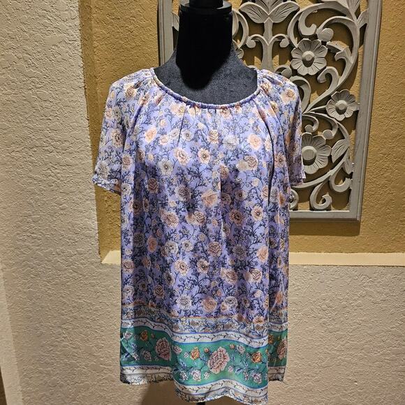 Lauren Conrad Top L Boho Cottagecore Peasant Garden Romantic Soft Surrounding - Picture 3 of 13